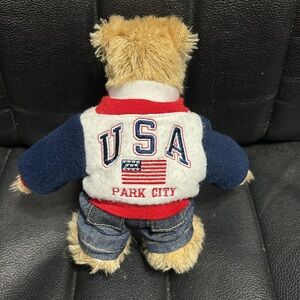 Charming Teddy Bear in Denim Outfit